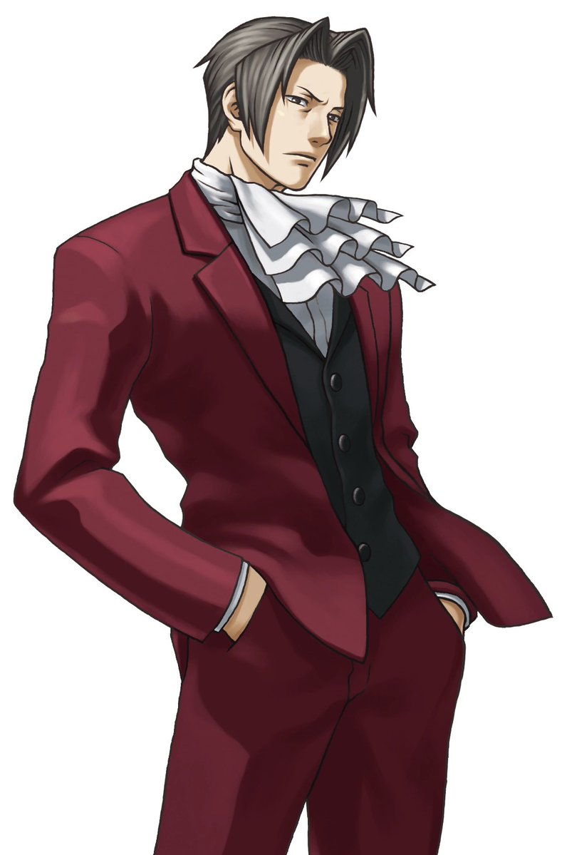 superepichicken's tweet image. Edgeworth with or without boobs