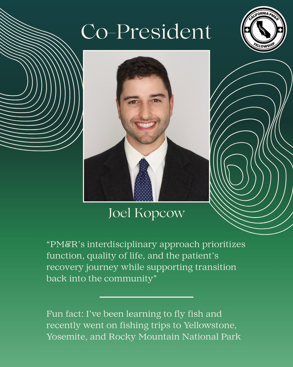 CaPMRFellowship's tweet photo. We’re excited to launch our Spotlight Series, where we introduce our amazing team! ✨ 

Meet our Co-Presidents and learn why they’re passionate about physiatry—plus a fun fact about each of them. 👏

#Physiatry #PMR #physicalmedandrehab #LeadershipSpotlight https://t.co/FgBT0QHmcP