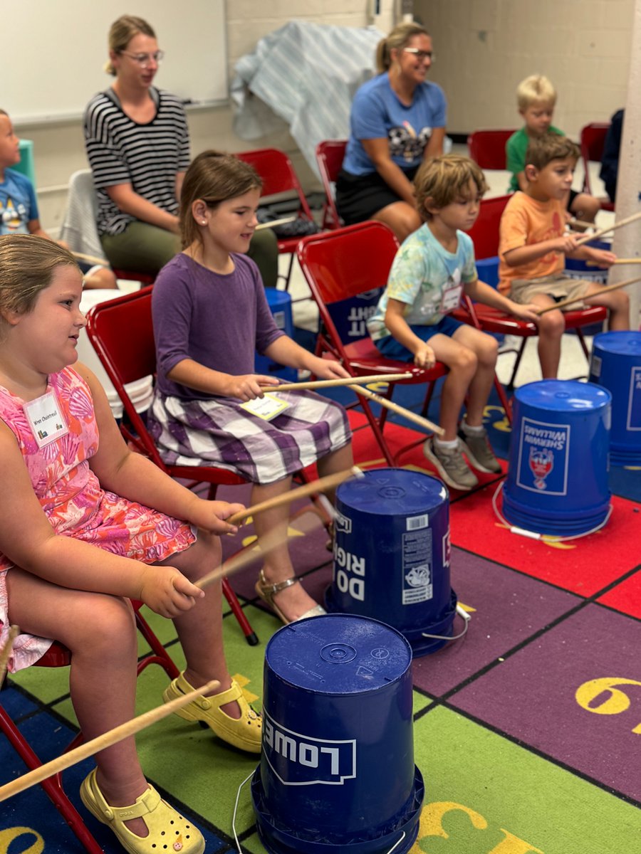 OldhamCoSchools's tweet photo. THANK YOU to Mike O’Dell, owner &amp; drum instructor at The Groove Dojo in La Grange, who brought the rhythm to Camp Literacy Live this week. The Groove Dojo led an interactive drum session using 5-gallon buckets giving campers the chance to explore music in a fun, approachable way. https://t.co/AkJgYO6OPt
