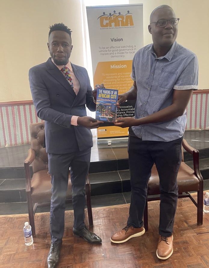 Join us in  congratulating Dr Muchadenyika for the successful launch of his  book “The Making of An African City” today at Harare House today .This knowledge product will go a long way in informing policy and decision making in our City. <a href="/cityofharare2/">City Of Harare SunshineCity</a> 
<a href="/NewZimbabweCom/">NewZimbabwe.com</a>