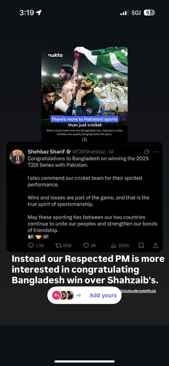 RindhShahzaib's tweet image. Sad to see that in Pakistan, it’s always just about cricket. There are other sports too. Our PM seems more interested in Bangladesh than celebrating Shahzaib Rind bringing home a World Title for Pakistan. Respect your champions. 🇵🇰🥇 #SupportAllSports
#Raisevoiceforshahzaib…