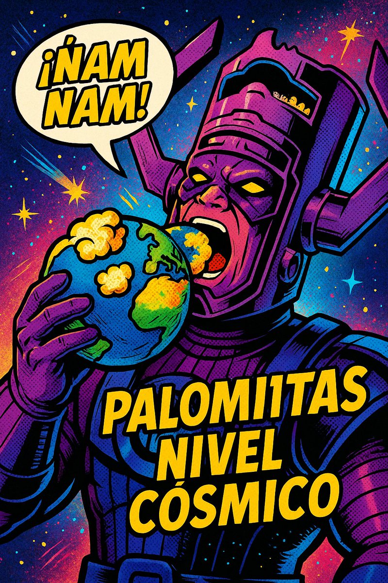 gaelcl_'s tweet photo. @porktendencia “Galactus devora mundos… pero no se resiste a unas buenas palomitas multiversales
¡Ni el infinito le llena, pero esta palomera sí! 

@porktendencia https://t.co/e4mPmDcsE2