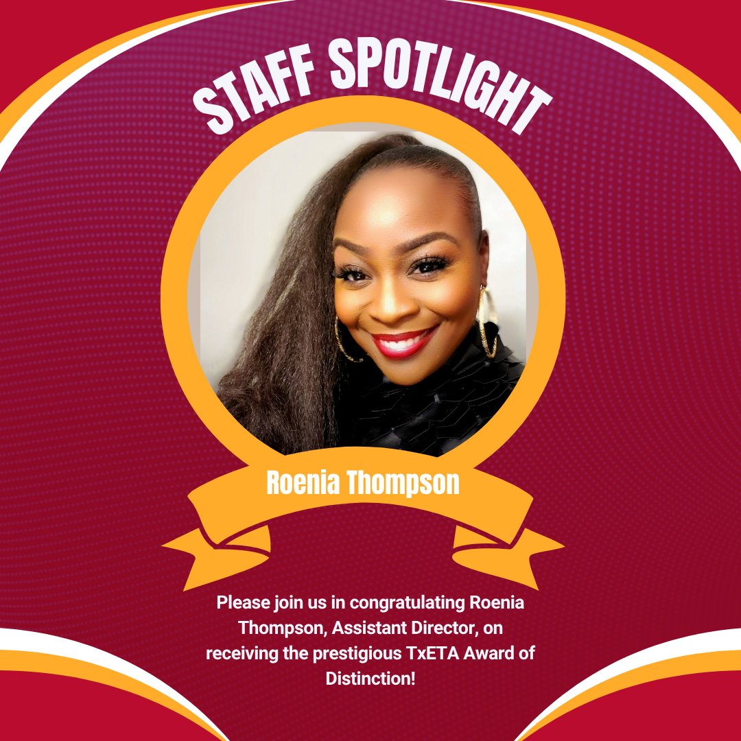 🎭 Standing Ovation for Davis Sr. High School! 🎭

Please join us in congratulating Dr. Cliff Alexander, Director and Technical Director, and Roenia Thompson, Assistant Director, on receiving the prestigious TxETA Award of Distinction! 🏆👏

This incredible honor recognizes their