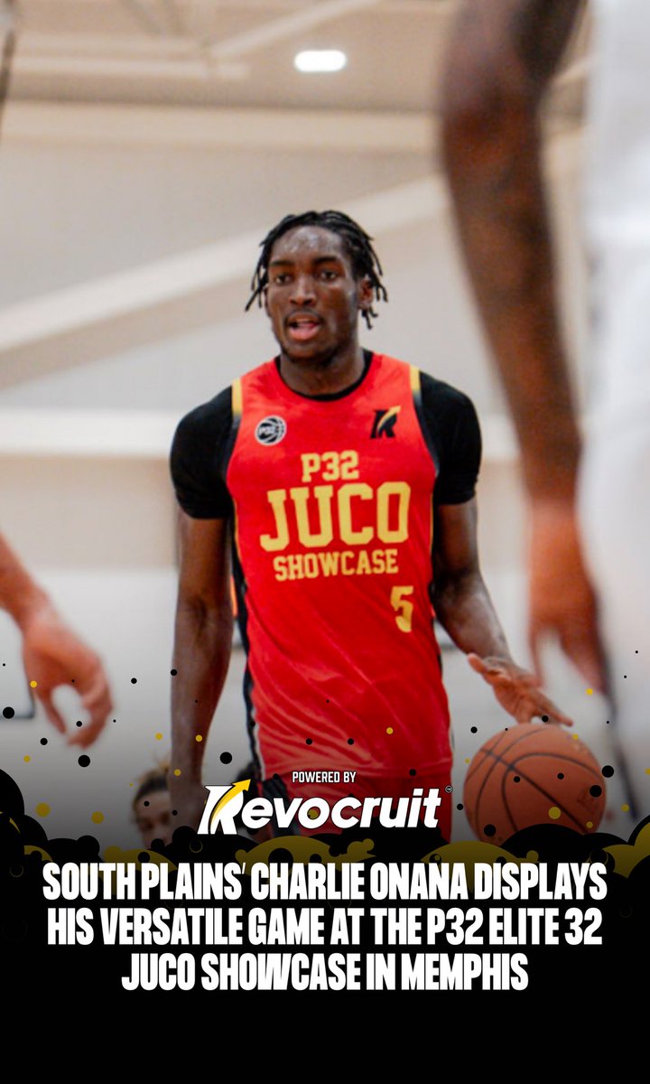 Revocruit's tweet image. South Plains’ Charlie Onana put his versatility on full display at the P32 Elite 32 JUCO Showcase in Memphis — impacting the game as a scorer, defender, and playmaker.