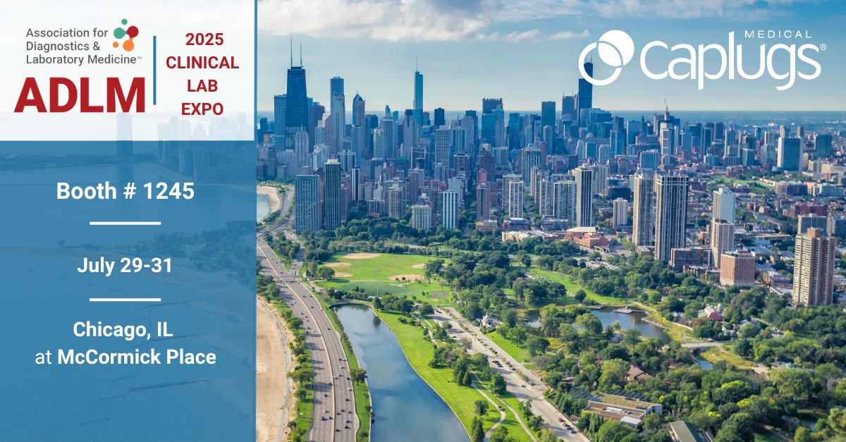 We’re exhibiting next week at #ADLM2025 in Chicago!
Find Caplugs Medical at Booth #1245 (July 29–31) to explore our latest clinical lab solutions.

#ClinicalLabExpo #CaplugsMedical #MedTech