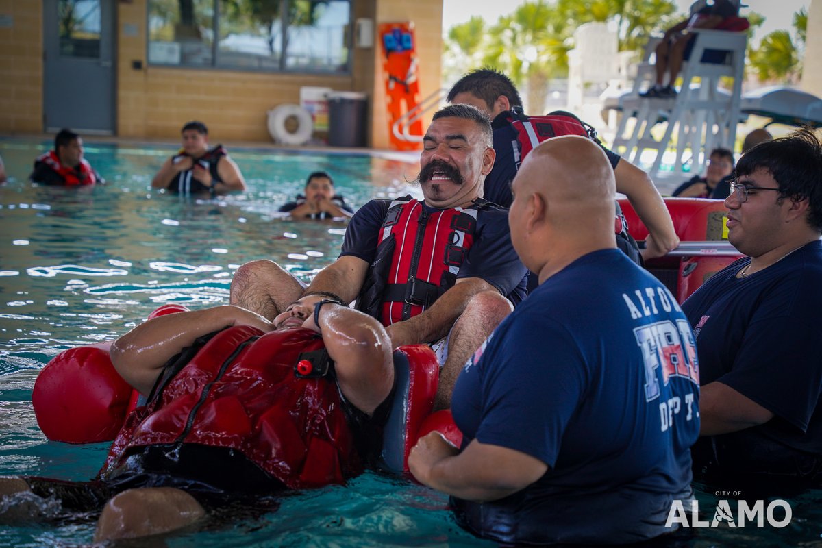 CityofAlamo's tweet photo. 🌊 Prepared for Anything. Trained for Everything. 💪
Alamo Fire & Police took part in water rescue training—getting ready for floods, swift water & more.
Big thanks to Alton FD, PSJA ISD & Hess Air for the support!
#AlamoTX #PublicSafety #WaterRescue #TeamAlamo https://t.co/CXTNOTGfrE