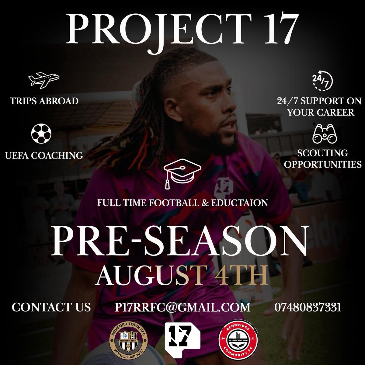 Romfordtownffc's tweet image. #Project17 #RomfordTown #RedbridgeFC #FootballTrials #FullTimeFootball #NextGenTalent #PreSeason2025 #FootballEducation #PathwayToPro
