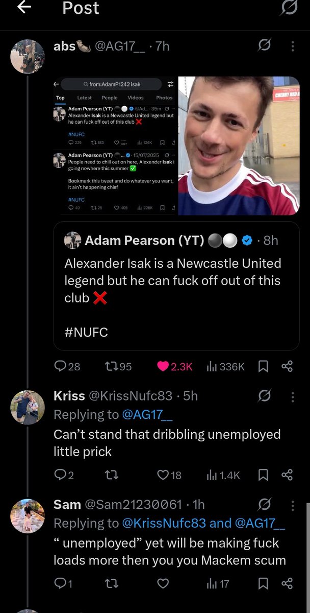 MonteCarNUFC's tweet image. Adam P defenders absolutely blow my mind
Cunts max estimated earnings are £14k a year
And he is a slavering little spastic cunt who's a blemish on the fanbase