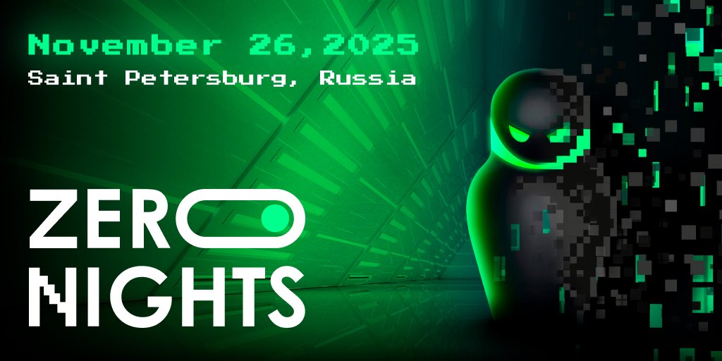 ZeroNights CFP is open 🔥

Long time no see. ZN will take place on Nov 26, 2025 zeronights.ru

The program committee is accepting talks in Offensive and SecOps tracks, rewarding exclusive in-person presentations

Submit cfp.zeronights.ru/zeronights-202…
@cfptime