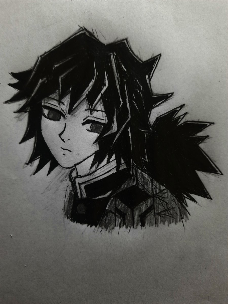 hkru76's tweet image. tried to draw giyu 
#冨岡義勇📷