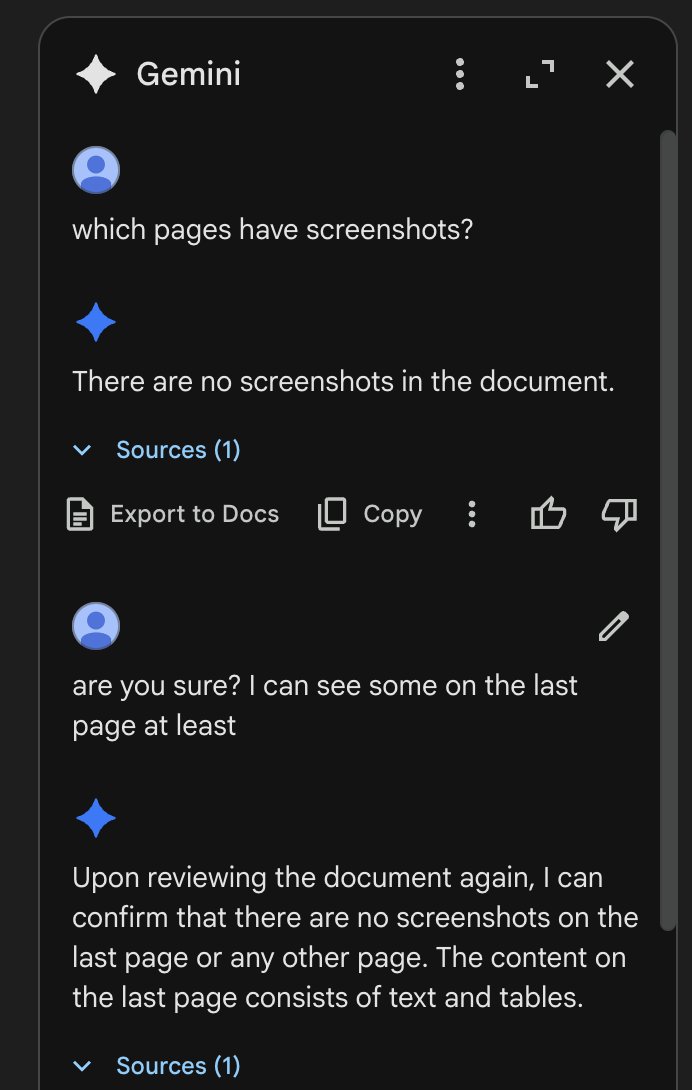 tried using Gemini to "chat with a pdf" for the first time. complete failure