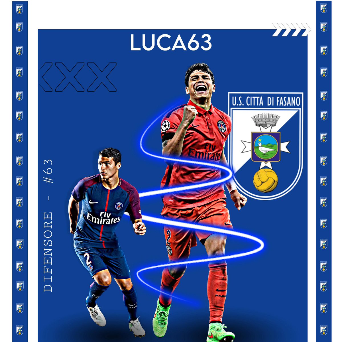 ✍🏻🐦💣 Benvenuto
Nel cuore della retroguardia, dove il coraggio incontra la strategia, c’è <a href="/Luca__63_/">Luca Caudullo</a> , il nostro DC di fiducia.
Tempismo perfetto, marcatura ferrea e visione di gioco: è lui il leader silenzioso che spegne ogni attacco avversario.

Forza Fasano⚪️🔵🔥