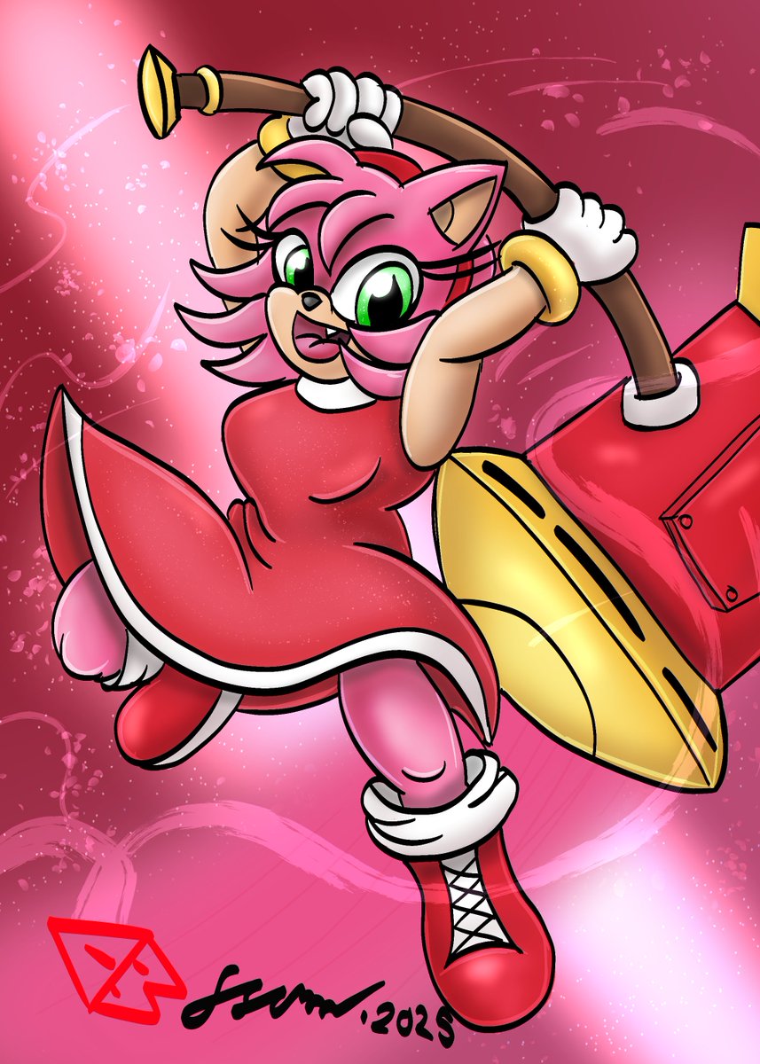 LordCrossburn's tweet image. Redraw of a drawing I did couple of weeks ago. I wanted it to be more cartoony.
#SonicTheHedgehog  #Sega #Amy #AmyRose #Hammer #furry #pink #fanart #videogames #actionpose #furrygirl
