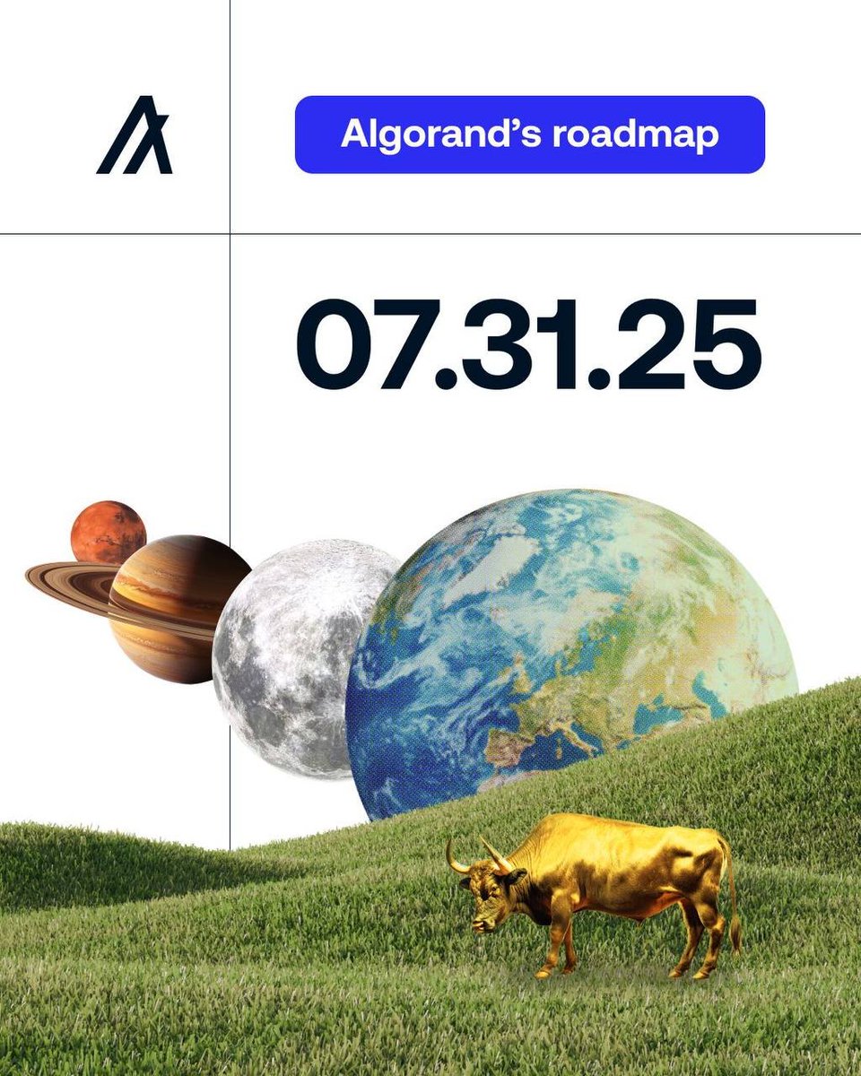SantoXBT's tweet image. The wait is almost over…

@AlgoFoundation is dropping the full Algorand roadmap on July 31st at 12PM EST 🗓️

Mark your calendars. $ALGO season might just begin here 👀