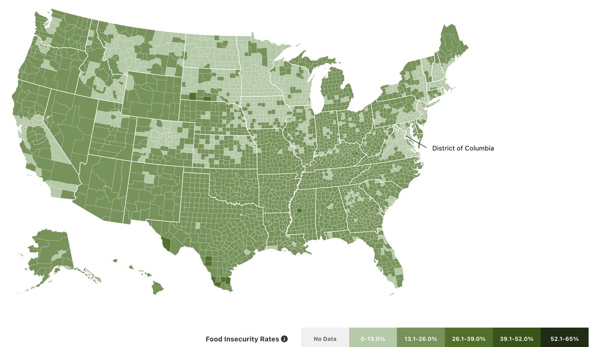 RuralOrganizing's tweet image. Feeding America’s ‘Map the Meal Gap’ reveals stark disparities in rural child hunger. Up to half of children in some rural counties don't know where their next meal is coming from. And more than 80% of counties with the hungriest children are rural. nielseniq.com/global/en/news…