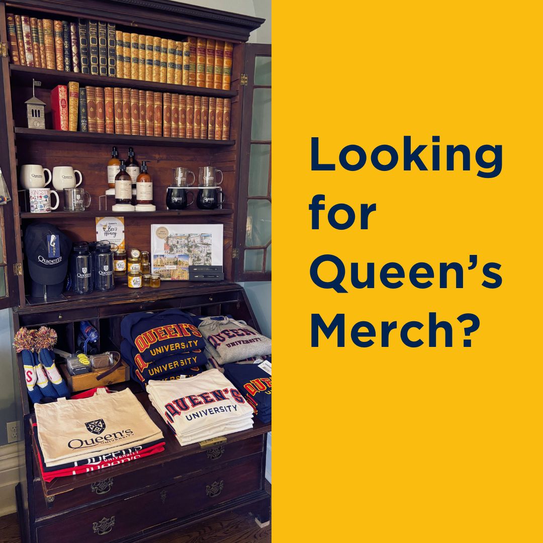 We’ve got Queen’s University merch right here on site! Swing by our mini retail nook to grab your favourite gear. From cozy sweatshirts and mugs to caps and local goodies. 👀 💙 💛 ❤️