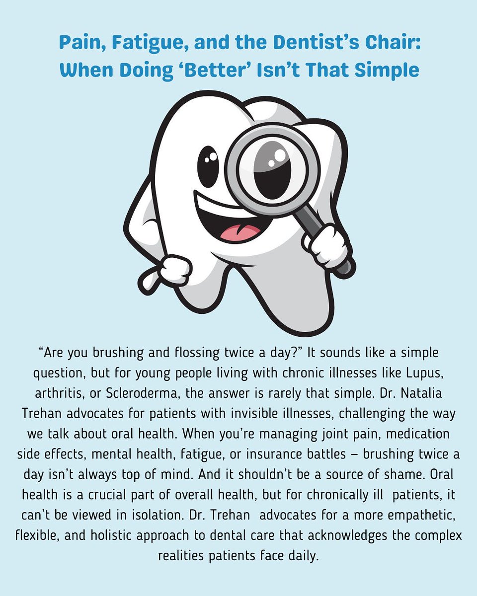 takeapaincheck's tweet image. Brushing twice a day sounds simple, but for young people living with chronic illness, it’s not always that easy.
To read more, check out this link:
takeapaincheck.com/post/pain-fati…
#blog #rheumatic #disease #rheumaticdisease #autoimmunedisease #autoimmune #invisibleillness #dentalcare