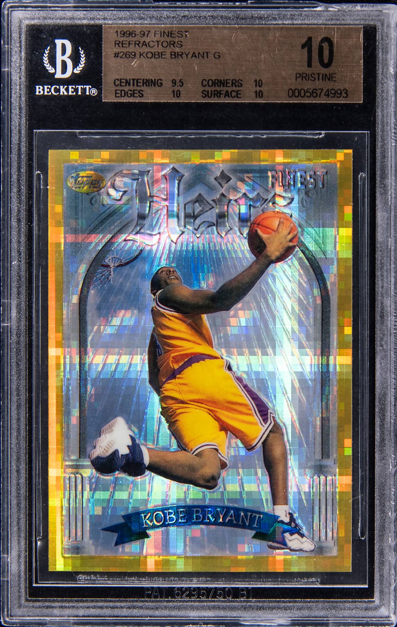 その他 1996-97 Topps Finest Gold Heirs Rookie 1996 Topps Finest Kobe Bryant #269 Gold Heirs Rookie PSA 9