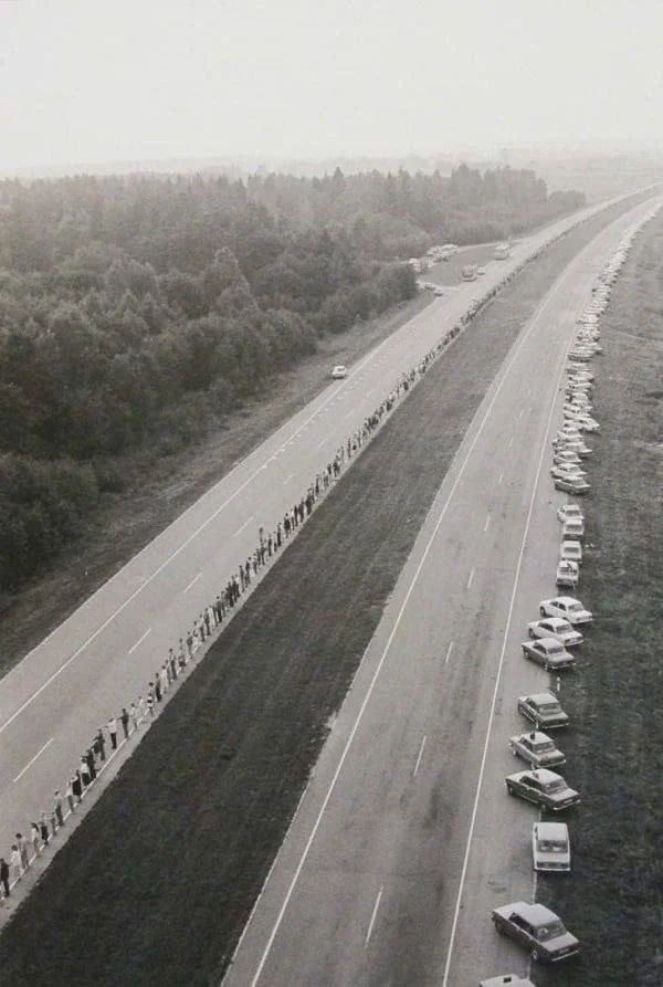 On 23 August 1989, about 2 million people from Latvia, Estonia and Lithuania formed a human chain that united all 3 countries to show the world their desire to leave the Soviet Union.