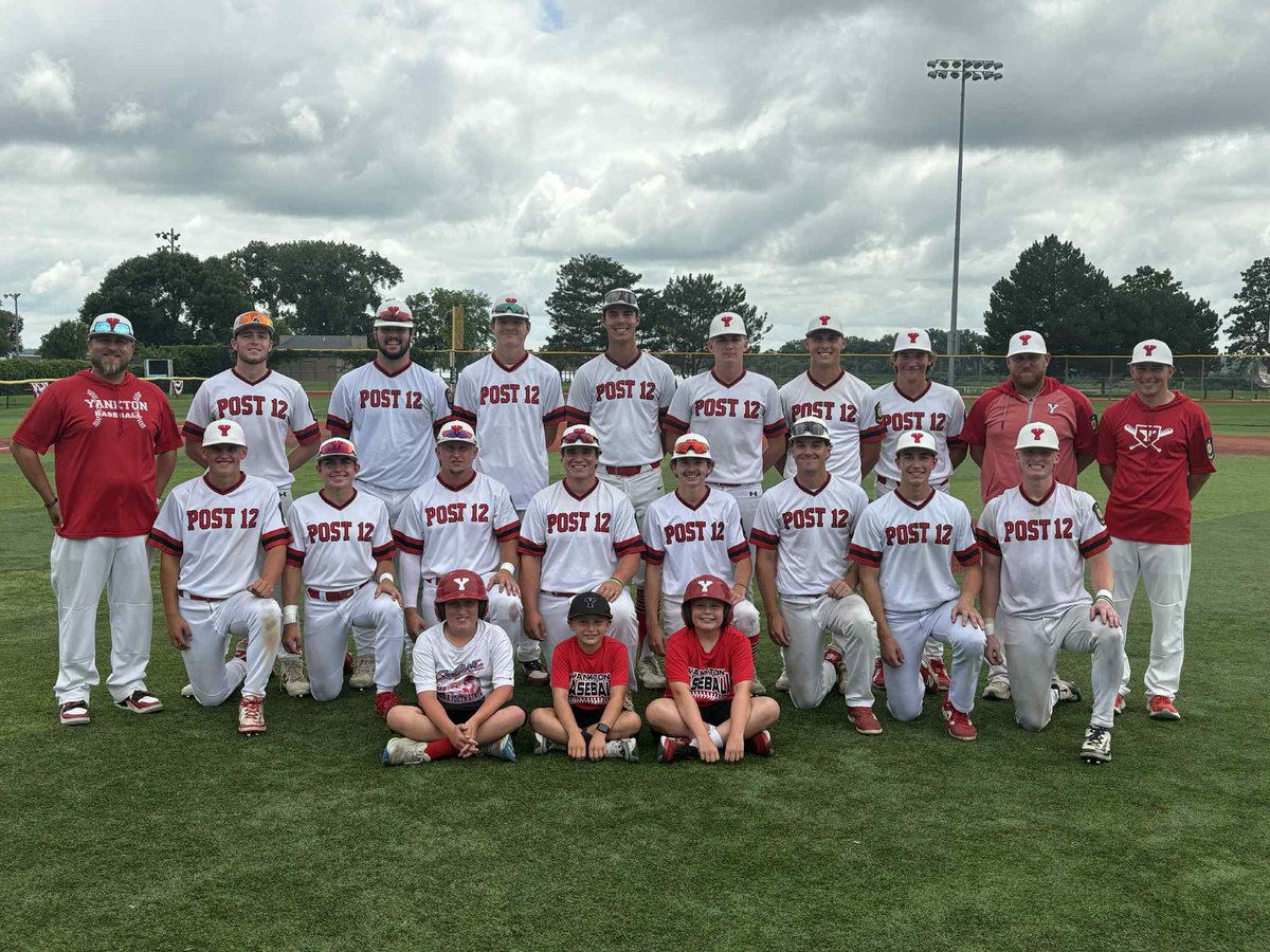 YBABaseball's tweet image. 🚨STATE BOUND🚨
Post 12 Legion punches their ticket to the state tournament in Watertown defeating Sturgis 12-0! Way to go boys!!⚾️⚾️⚾️
@SamGokie 2-4
@Msheldon29 3-4, 2 2B, 6RBI
@SerckEvan 2-4
Beck Ryken (W) 5.0IP, H, 3Ks