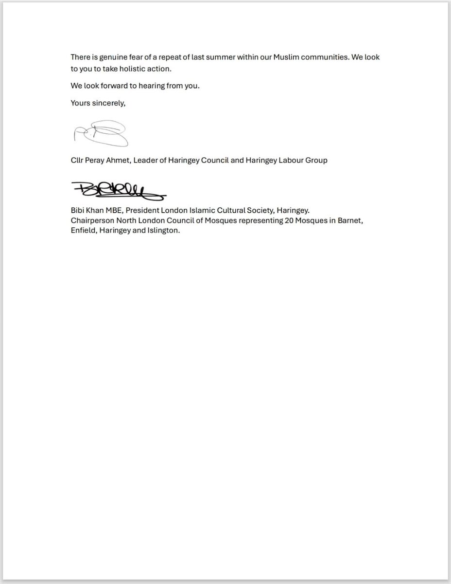 Bibi Khan and I also wrote to the Home Secretary on rising Islamophobia, antisemitism and civil unrest.

Haringey stood against the Far Right 48 years ago at the Battle of Wood Green. 

We will stand against the Far Right again and again.