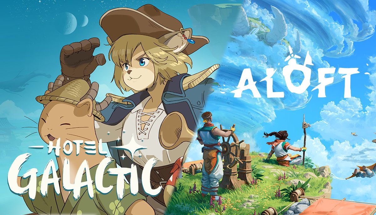 Aloft_Game's tweet image. A big congrats to our friends at Ancient Forge @afs_studio on the Early Access launch of @HotelGalactic! 💫

Snag the Floating Worlds Bundle and save 10% on both Hotel Galactic and Aloft! 🎉 (Already own Aloft? The discount still applies to Hotel Galactic!) 👇☁️…