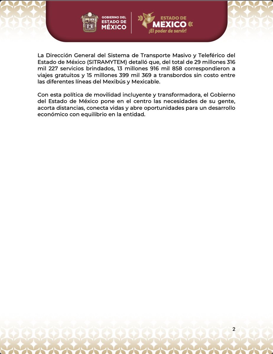 SEMOV_Edomex's tweet image. 📃 #ComunicadoDePrensa
 
Invierte @Edomex más de 280 mdp en gratuidad y transbordos libres en el Mexibús y Mexicable.
 
Más información: 👇🏼