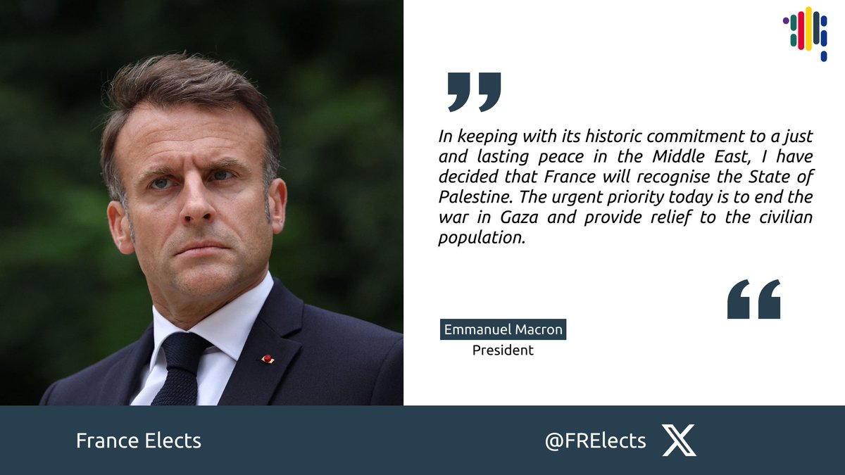 FRElects's tweet image. 🇫🇷🇵🇸 | It&apos;s official: France will recognise the state of Palestine. This was announced by President Emmanuel Macron.