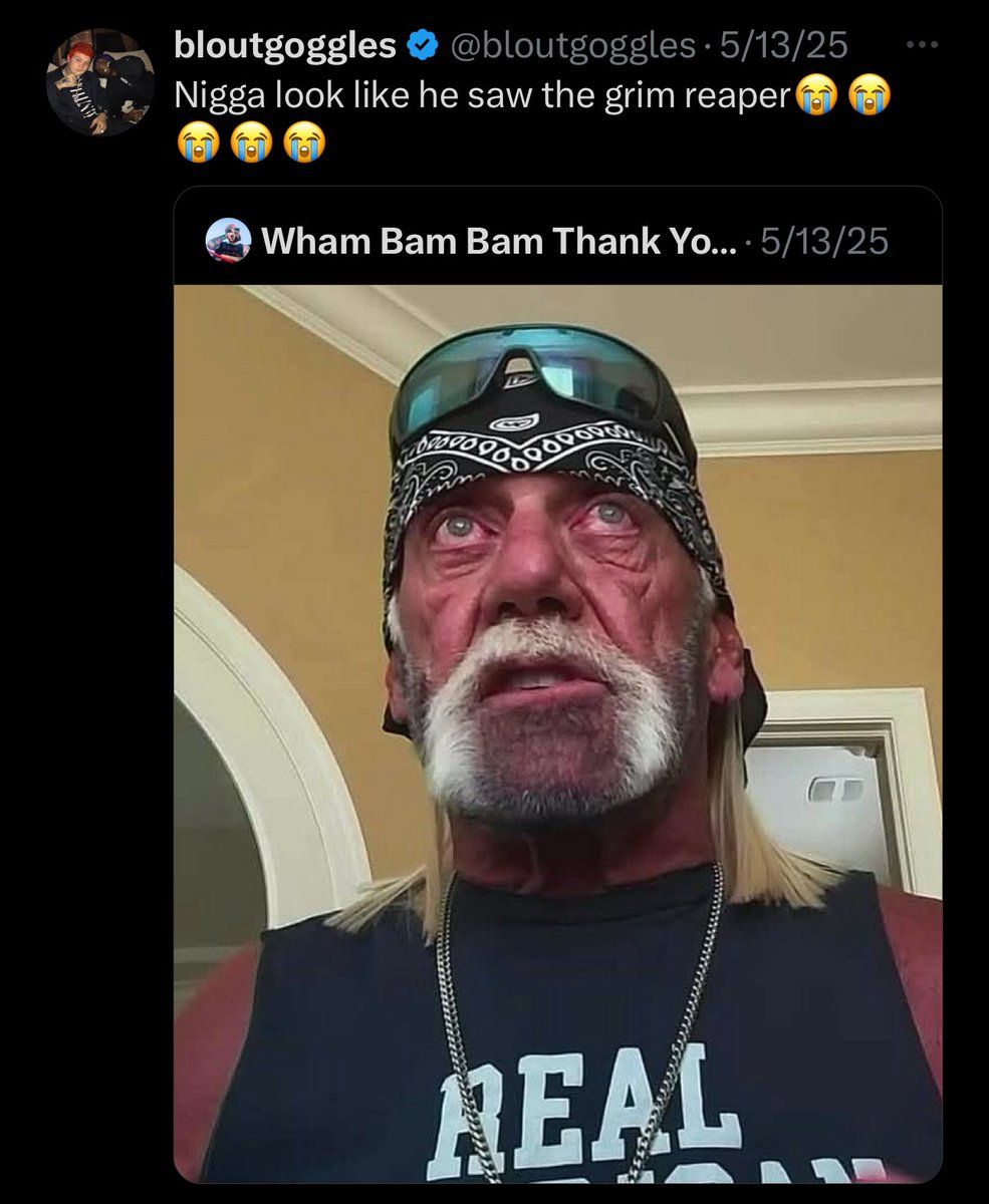 bloutgoggles's tweet image. Shiii that nigga Hulk Hogan did see the grim reaper that day😭😭😭😭😭 #checkedinthencheckedout #hecouldntescapeit