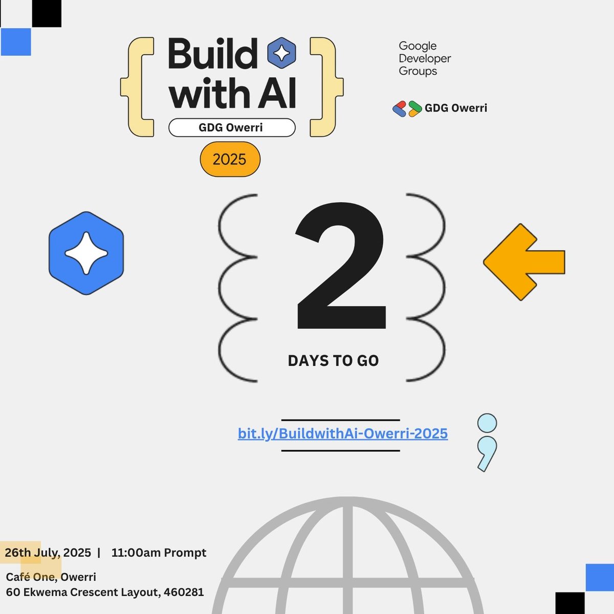 Do you know you can automate app features using Gemini + Firebase? 🔥

In 2 days, we’re breaking it all down — hands-on, no fluff.

🗓 July 26 | 📍 Café One, Owerri
🎟️ bit.ly/BuildwithAi-Ow…

#BuildWithAI #GDGOwerri