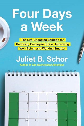 BostonCollege's tweet image. Economist @JulietSchor, a BC sociology professor and a bestselling author, makes the case for a four-day workweek in her new book. She discusses how the model can address challenges such as burnout, AI, and the climate crisis.
Read more in @BCBookmarks: on.bc.edu/4DayWorkweek_B…