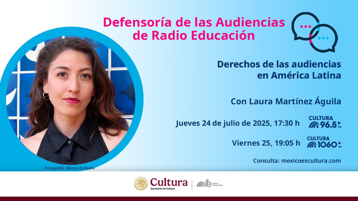 Asociación Mexicana de Defensorías de Audiencias (@somosaudiencias) on Twitter photo Nuestra asociada Laura Martínez Águila, <a href="/maugaltra/">laumartiag.bsky.social</a>, participa hoy como entrevistada en el programa de la #DefensoríaDeLasAudiencias de <a href="/RadioEducacion/">Radio Educación</a>, que conduce Mariana Torres Maldonado <a href="/grafografa/">Mariana Torres Maldonado</a>, Defensora de esa casa radiofónica. Escúchenlo en 👇
s2.mexside.net/cp/widgets/pla… Nuestra asociada Laura Martínez Águila, <a href="/maugaltra/">laumartiag.bsky.social</a>, participa hoy como entrevistada en el programa de la #DefensoríaDeLasAudiencias de <a href="/RadioEducacion/">Radio Educación</a>, que conduce Mariana Torres Maldonado <a href="/grafografa/">Mariana Torres Maldonado</a>, Defensora de esa casa radiofónica. Escúchenlo en 👇
s2.mexside.net/cp/widgets/pla…