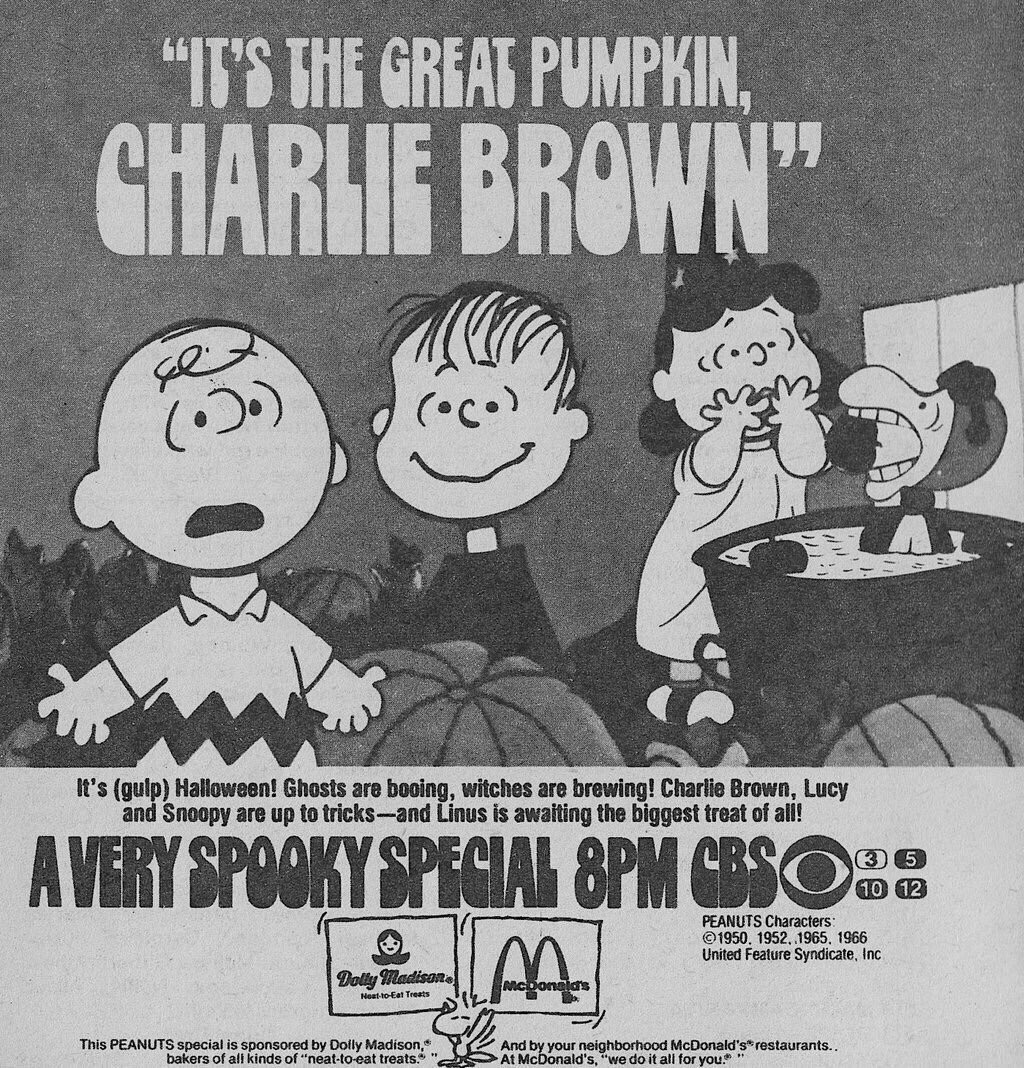 EugWSerra's tweet photo. On October 27, 1966, ‘It's the Great Pumpkin, Charlie Brown’ premiered on television. #CharlieBrown #ItsTheGreatPumpkinCharlieBrown #PeterRobbins #ChristopherShea
#SallyDryer #KathySteinberg #CharlesMSchulz #VinceGuaraldi https://t.co/zflf1wqQGU