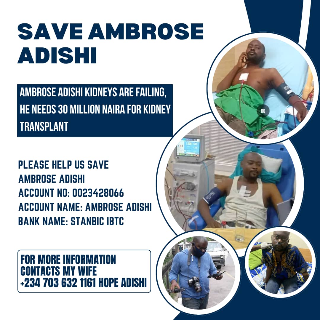 Chief_OG_Karo's tweet photo. Heavy heart as I share that my dear friend Ambrose Adishi is fighting the battle of his life. He's been struggling with kidney failure and the journey has been incredibly tough on him and his family. Ambrose urgently needs ₦30 million for a kidney transplant. https://t.co/jCiQGmBtLB