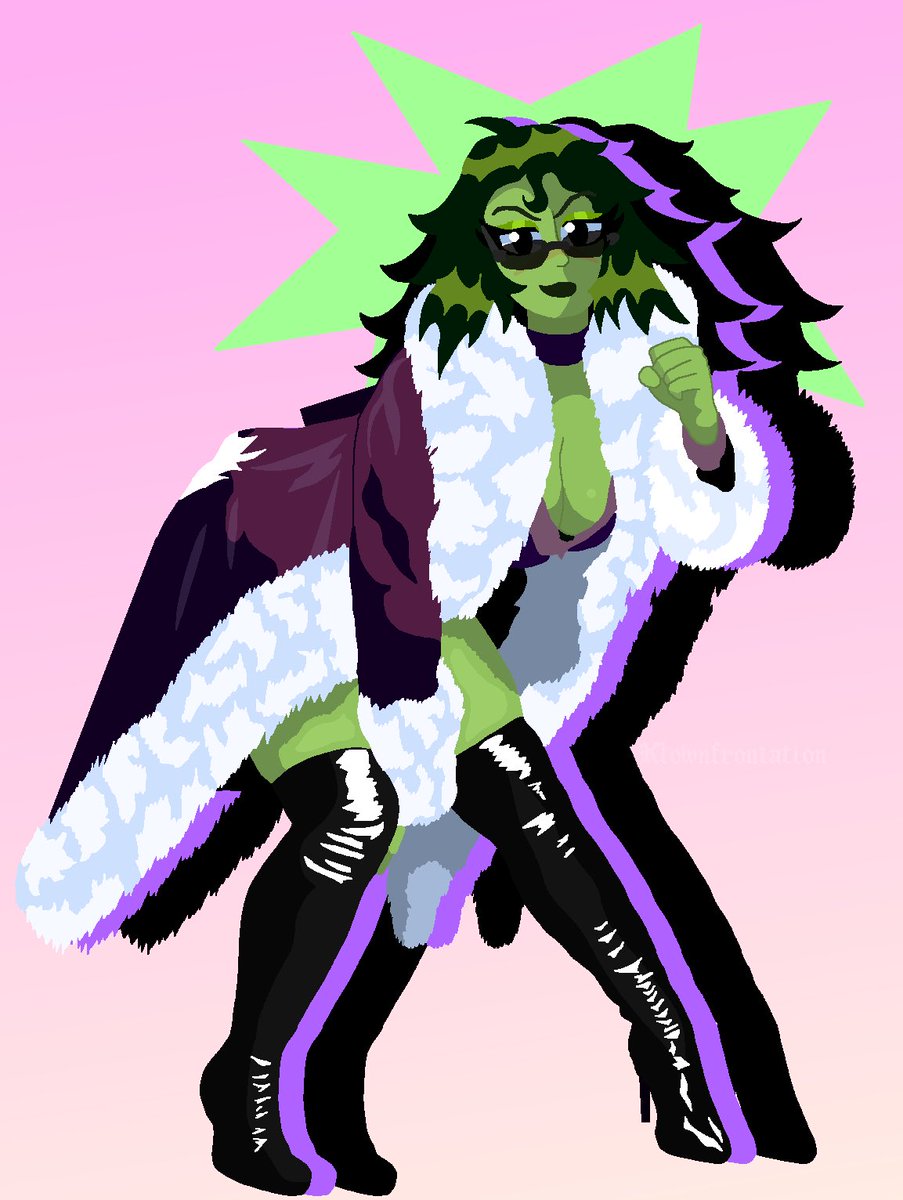 Klownfrontation's tweet image. She Hulk👊💚
This one is based off a photo shoot from WWE wrestler Nikkita Lyons. I lost my mojo with full body sprites so I’ve been trying to do them a lot more recently. This one came out really nice to me at least.
#aseprite #pixelart #marvel #shehulk #ドット絵