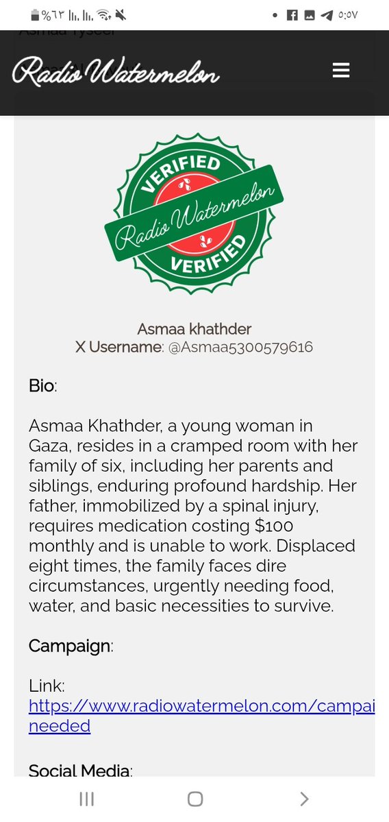 Asmaa5300579616's tweet image. Please share my campaign, I beg you, support me ๐ข
chuffed.org/project/139087