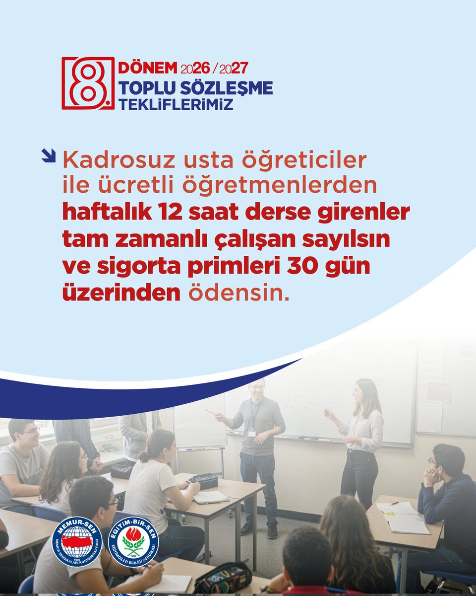 8. Dönem Toplu Sözleşme Teklifimiz;