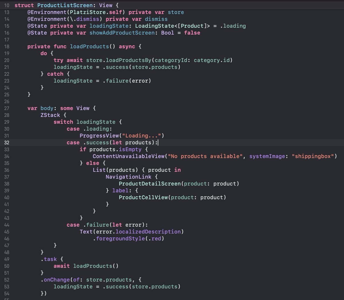 azamsharp's tweet image. Here the ProductListScreen. I will be covering all the decisions and architecture in my Platzi series on AzamSharp School. 

PS: Not really a fan of using onChange but could not come up with a better solution.