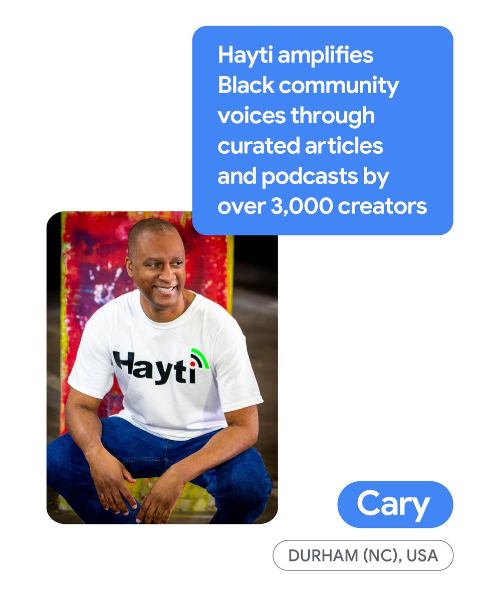 GooglePlayBiz's tweet image. They saw a problem &amp;amp; built the answer. Meet 20 new #WeArePlay U.S. founders making an impact like:
🐕 @finchcareapp: Making self-care more fun
🧑‍💻 @speechifyai: Turning text into accessible audio
🎧 @haytiapp: Amplifying underrepresented voices
Learn more→ g.co/play/weareplay