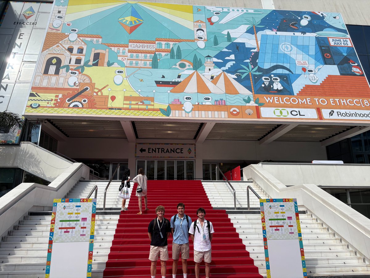 oregonblock's tweet photo. Recently 3 of our members, Drew Manley, Val Levy & Justin Schroeder, had the opportunity to attend the Ethereum Community Conference in Cannes, France!

“It was such a great experience to connect with the numerous companies and individuals on-site in Cannes. It was a memorable time and we look forward to pursuing those connections and to more conferences in the future!”
~ Drew Manley (@drewbydoo05)

“We got the chance to hear from several prominent speakers including the founder of Ethereum Vitalik Buterin. Overall, it was a phenomenal experience and a blast to be at such a prominent event in such a prominent place and another big step for the Oregon Blockchain Group’s future!”
~ Justin Schroeder

“I had the chance to grow in a lot of ways at EthCC, both professionally and personally. It was amazing to listen and talk to so many industry leaders and technical founders. I’m super excited to grow the connections I made going forward, and I’m so glad to have been able to experience Cannes!”
~ Val Levy

A big thank you to our faculty director Alex Murray for the opportunity to represent college students in blockchain at such an exclusive and informative event!

#JoinOBG

#Blockchain #Crypto #VentureCapital #UOregon #LundquistCollegeOfBusiness #StartupEcosystem #CryptoNews #Web3 #Finance #DormDAO