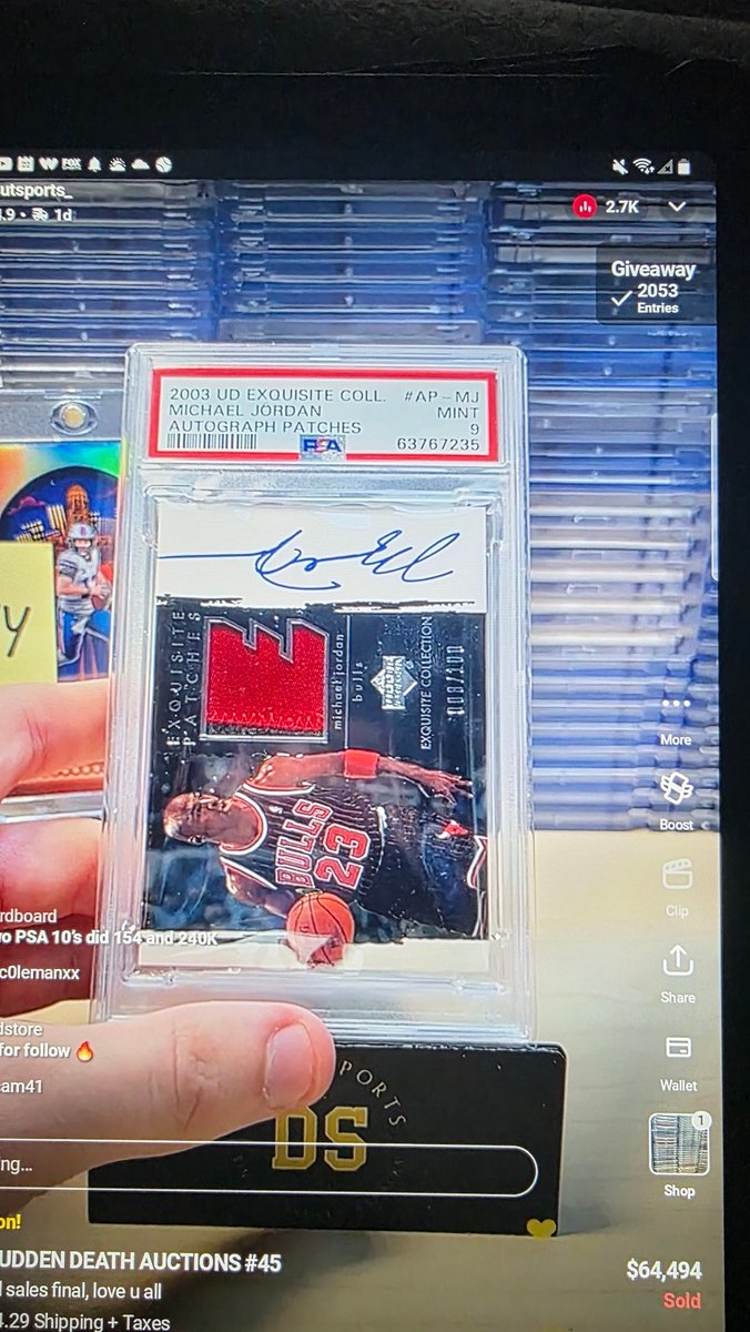 Who collects sports cards, to my sneakers heads, sports memorabilia.  <a href="/Whatnot/">Whatnot</a>
Is the app watch live and bid on what you want. 
whatnot.com/s/a00JQmxV