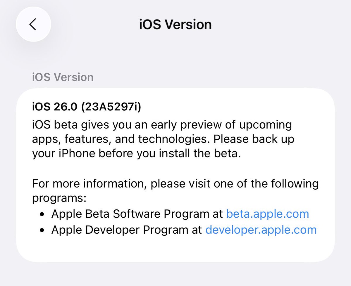 JackyChan342's tweet photo. New #iOS26 Beta 4？ https://t.co/AjNM4P83ua