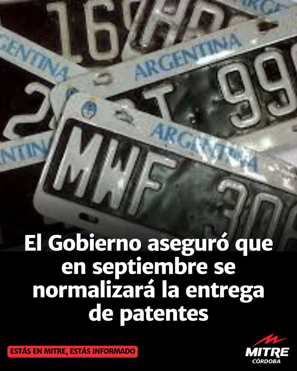 ✅La medida busca poner fin a la escasez que afectó al sector automotor en los últimos años

📌La nueve la Ley Nacional de Tránsito 24.449 exige que todo vehículo que circule en la vía pública porte placas de identificación visibles, normalizadas y reglamentarias, sin excepción.