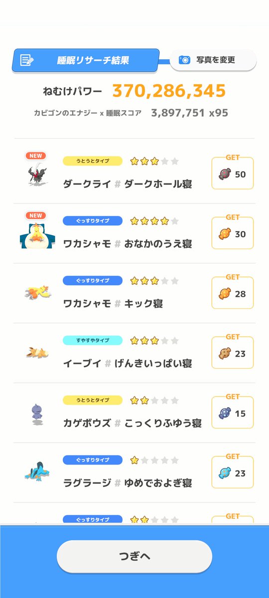 hu_atu's tweet photo. #ポケスリ2周年をいっしょに
出現ポケモンも飴もゆめのかけらもウハウハなリサーチでしたわ https://t.co/uv4IEESEnb