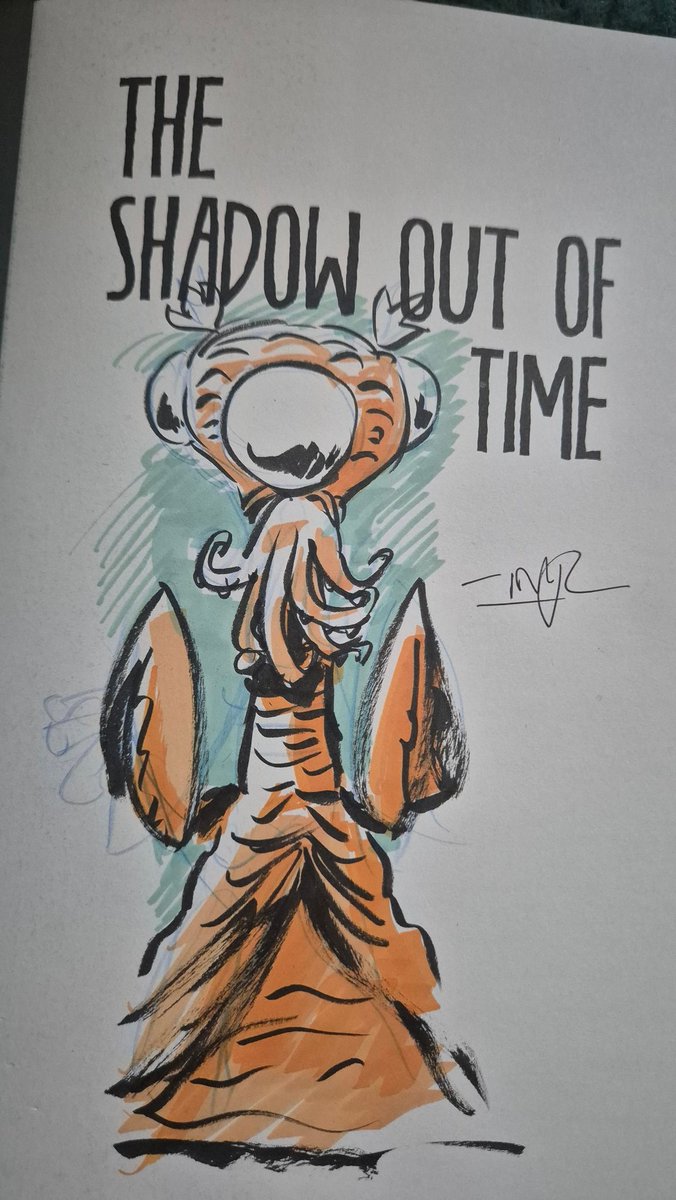 MarkYarksHopper's tweet image. I love @injculbard 's Lovecraft adaptations and used to love meeting him at comic cons- did these 2 sketches for me, particularly like the Gug from the Dream Quest of Unknown Kadath!