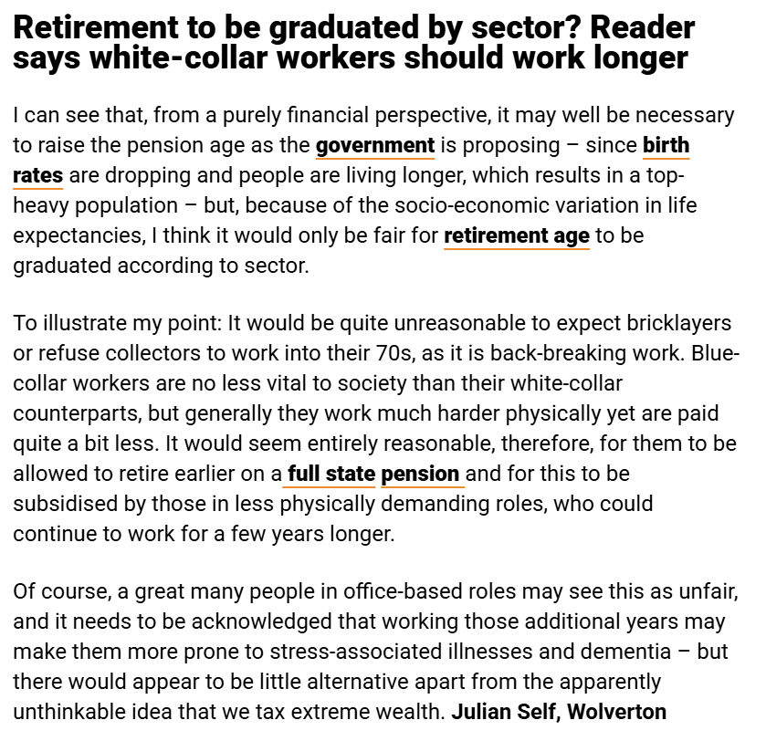 There must be a fairer way to raise #RetirementAge - my letter in tomorrow's Metro: