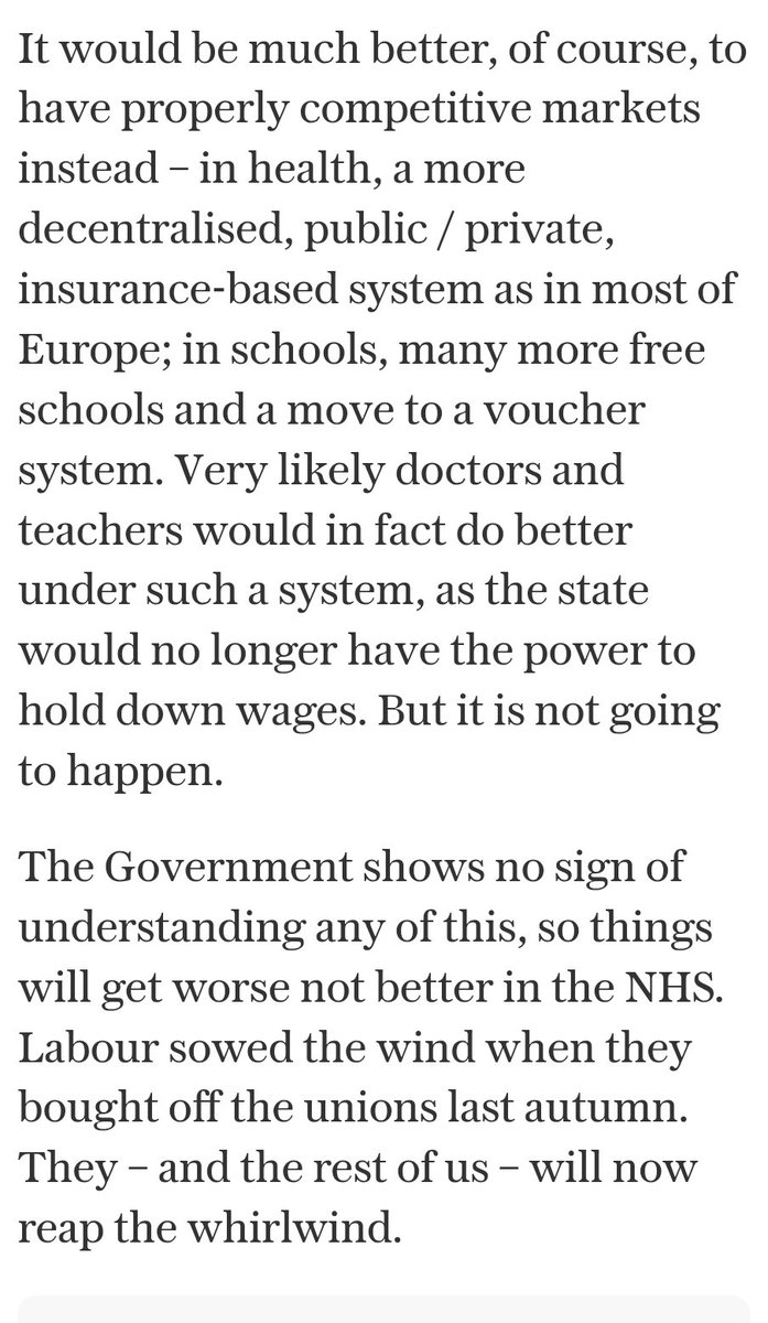 "Labour have sown the wind, and now they will reap the whirlwind."

I've written tonight in <a href="/Telegraph/">The Telegraph</a> about the mess Labour are going to get into with the BMA, and why a ban on strikes is needed in big public sector organisations. 

telegraph.co.uk/gift/e757563d4…