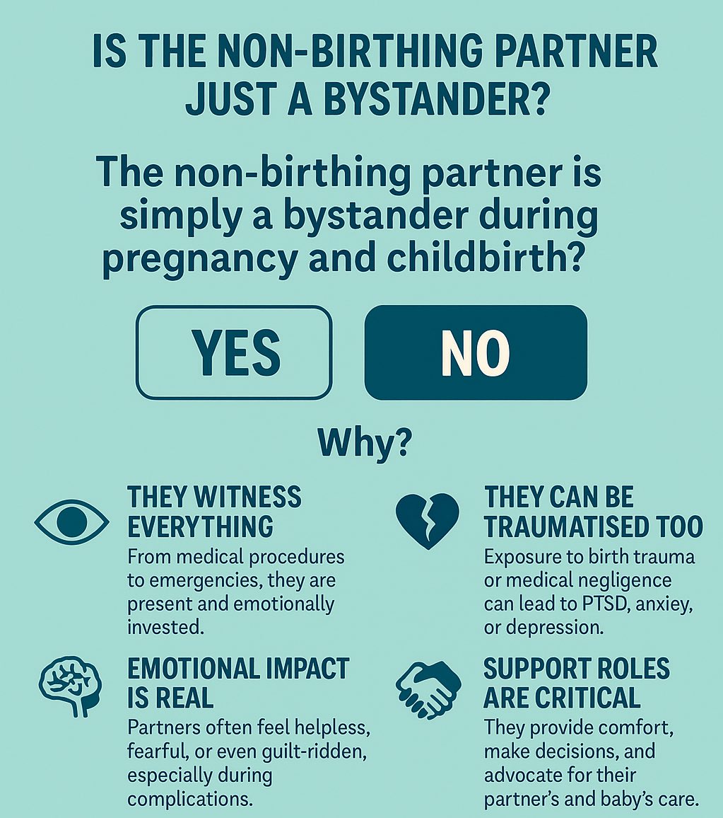 maternityR2R's tweet image. The non-birthing partner is nothing more than a bystander during pregnancy and childbirth? Thoughts?
#birthtrauma #maternity #patientsafety #right2recover #secondaryscandal #fathershealth #mothershealth