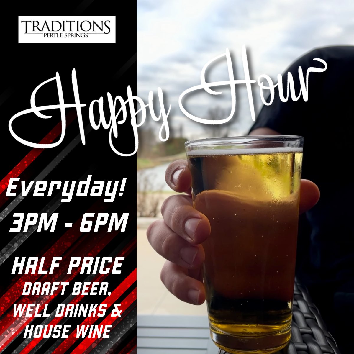 It’s time for Happy Hour at Traditions! ⛳️