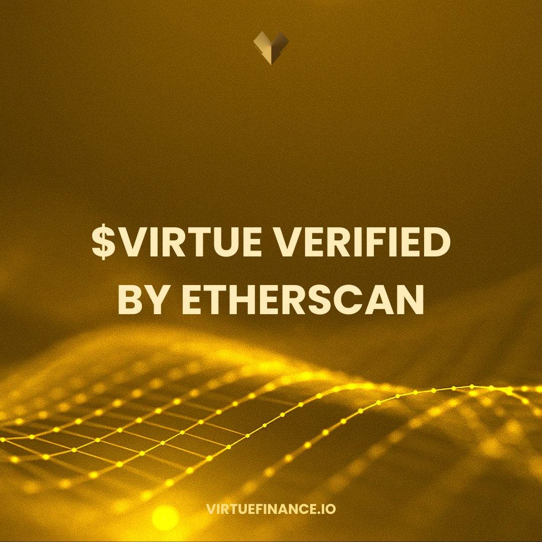 VirtueFi's tweet image. After several weeks of clean structuring, auditing, and infrastructure work, $VIRTUE is now officially Etherscan verified.
etherscan.io/token/0xbcc711…
This step isn’t just cosmetic it marks a key milestone in laying a solid foundation for everything to come.
$VIRTUE:
CA:…